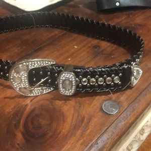 Embellished Faux leather belt